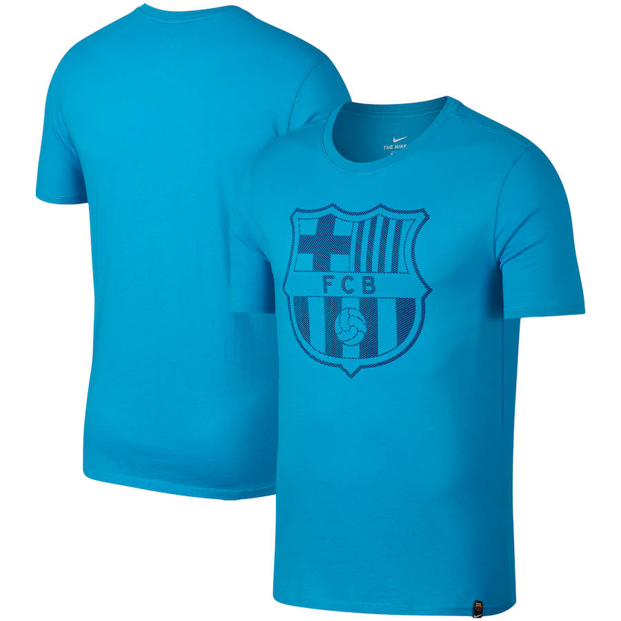 Barcelona Nike Team Crest Performance T-Shirt Light Blue
